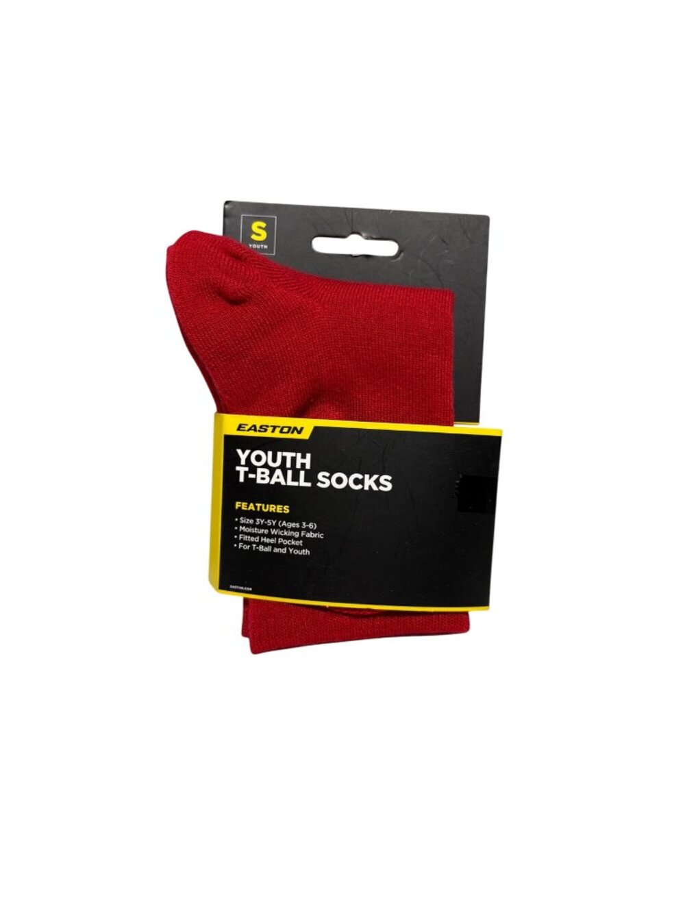 NWT Easton Youth Baseball T-Ball Tee Ball Socks Red Size Small 3Y-5Y (ages 3-6)